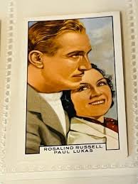 Buy Gallaher Tobacco Card Partner Movie Star 1935 Rosalind Russell Paul  Lukas Vtg Online in India