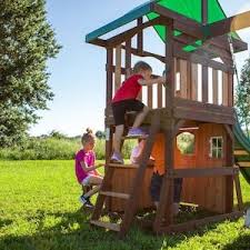 Backyard Discovery Lakewood Wooden Playset Residential Wood Playset Lowes Com Wooden Swing Set Wooden Playset Wooden Swings