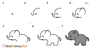 Draw a kidney bean for the nose's nostril. How To Draw Baby Animals Step By Step With Pictures