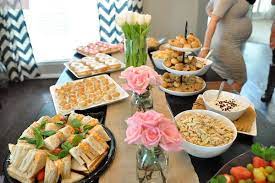 Pink Black And Gold Baby Shower Honey We Re Home Baby Shower Table Set Up Baby Shower Food Table Baby Shower Food