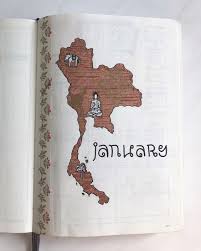 My Thailand Themed January Cover Page Bulletjournal Bullet Journal Cover Pages Bullet Journal 2020