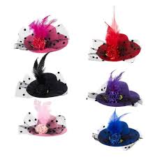 Mini Hat Hair Clip 6 Pack Decorative Hair Accessories For Baby Kid And Lady Fascinator Hats For Party Tea Cocktail Party Flowers 6 Colors 3 2 Decorative Hair Clips Fascinator Hats