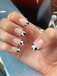 Cow Print Nails Cow Nails Almond Acrylic Nails Designs Short Acrylic Nails Designs
