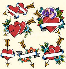 Classic Vintage Heart Tattoo Vector Art Download Classic Vectors Traditional Heart Tattoos Heart Tattoo Love Heart Tattoo