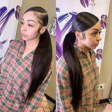 Low Ponytail Side Part Black Girl Braids Ponytail Low Ponytail