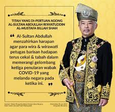 Dātī dīzu dan dāto chīpu (d4c). Agong Titah Semua Pihak Ketepi Perbezaan Perangi Covid 19