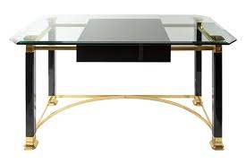 Here's another glass top desk that speaks to someone's function a bit more than the style they're looking for. Mid Century Italian Brass And Glass Top Desk Writing Table For Sale At Pamono