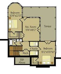 Craftsman floor plan with open living spaces. Small Cottage Plan With Walkout Basement Cottage Floor Plan