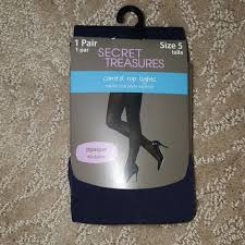 Nwt Secret Treasures Opaque Tights Navy Size 5 Nwt