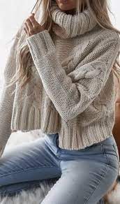 Beautiful Winter Outfit Ideas29 Casual Winter Outfits Sweater And Jeans Outfit Cropped Knit Sweater