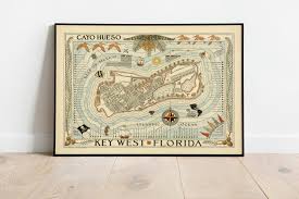 Find canvas art at wayfair. Key West Map Print Art History 1940 Cayo Hueso Map Wall Art Etsy