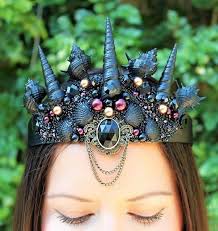 Black Mermaid Crown Seashell Crown Gothic Crown Bridal Crown Wedding Crown Mermaid Costume Mermaid Crown Seashell Crown