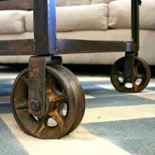 Sherlock lift top cocktail table w/casters, w 48 x d 28 x h (18~26'') hardwood solids with an iron framed base rustic distressed tobacco finish spring lift table top offers smooth controlled open and close. Vintage Casters Are Expensive Make Your Own Follow This Tutorial To Turn Almost Any Wheel Into Vintage Industrial Furniture Vintage Casters Diy Furniture Fix