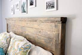 Measure the length of your bed across the front side, where the pillows are laid. Reclaimed Wood Headboard Queen Size Ana White
