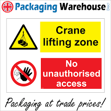 Our convenient, durable crane safety signs and labels can remind your employees about essential rules. Mu174 Crane Lifting Zone No Unauthorised Access Sign Banksman Loading Site Ebay