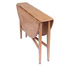 wood oak round drop leaf dining table