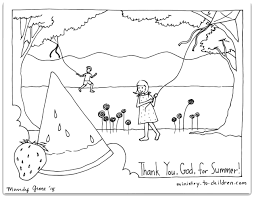 When it gets too hot to play outside, these summer printables of beaches, fish, flowers, and more will keep kids entertained. Thank You God For Summer Coloring Page Ministry To Children