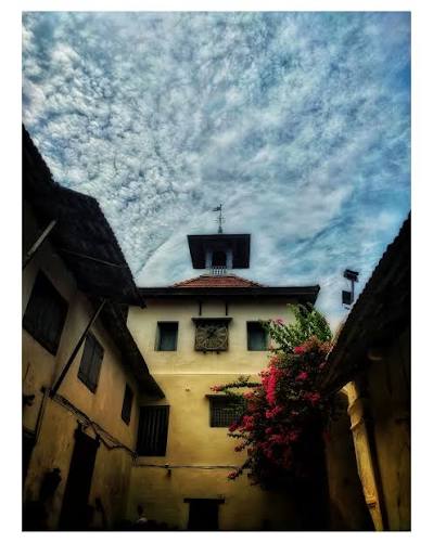 The synagogue at the end of a quiet lane in the old Jewish quarter of Cochin, Kerala. Photograph circa 1930s. Latest photo in the comments section .