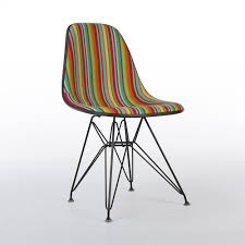 Vintage Eames Eiffel Chair With Miller Stripe Alexander Girard Upholstery
