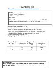 Answers is the place to go to get the answers you need and to ask the questions you want. Torquelab Docx Balancing Act Https Phet Colorado Edu En Simulation Balancing Act Intro Turn On Forces From Objects Level And Ruler When Adding Masses Course Hero