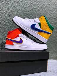 Air Jordan 1 Mid Gs White Court Purple Spirit Teal Aj1 554725 128 In 2020 Jordan 1 White Air Jordans Jordan 1 Mid