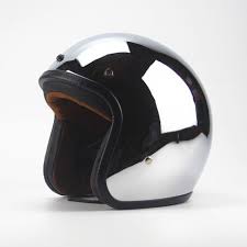 Darmowa Wysylka Chrome Lustro Silver Chrome Lustro Skuter Motocykl Otwarta Twarz Kask Kaski Vintage Retro Jet Dot Scooter Helmet Open Face Helmets Best Scooter
