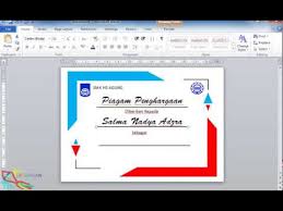 Membuat Piagam Sertifikat Dengan Microsoft Word Youtube