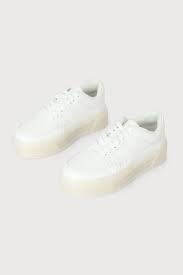 White Flatform Sneakers