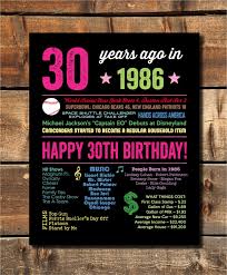 30th Birthday Gifts For 30 Year Old Woman 1986 Sign 1986 30 Year Old Birthday 30th By Fairplayprintables 30th Birthday Gifts 30th Birthday Birthday Ideas For Her