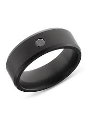 Black On Black Single Diamond On Solid Elysium Band E8bblackdia 10 Matte001 Custom Mens Wedding Rings Mens Wedding Rings Diamond Wedding Rings