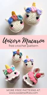 unicorn macaron free amigurumi crochet pattern video tutorial sweet softies amigurumi and crochet