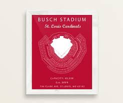 Busch Stadium Seating Chart St Louis Cardinals Busch Stadium Sign Busch Stadium Blueprint Busch Stadium Print Vintage Cardinals Decor