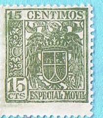 ESPECIAL MÓVIL 15 CÉNTIMOS. ESCUDO ESTADO ESPAÑOL (Filatelia - Sellos/España/Estado  Español - De 1.936 a 1.949/Nuevos): Manuscrito | EL SABER SÍ OCUPA LUGAR
