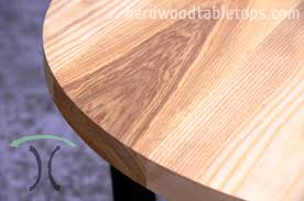 Detail Shot Of A Round White Ash Table Top On A Custom Welded Base Handcrafted In East Dundee Illinois Solid Wood Table Tops Hardwood Table Wood Table