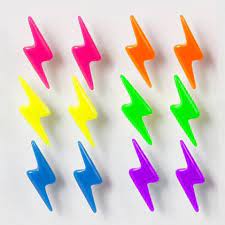 Neon Lightning Bolt Stud Earrings Set Of 6 Claire S Even Though This Is Classified As For Tweens I Neon Jewelry Lightning Bolt Earrings Neon Lightning Bolt