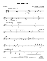 Top quality, printable trumpet sheet music to download instantly. Electric Light Orchestra Mr Blue Sky Arr Roger Holmes Trumpet 1 Sheet Music Pdf Notes Chords Jazz Score Jazz Ensemble Download Printable Sku 442462