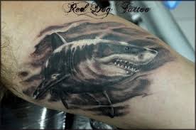Black And White Shark Tattoo Sleeve Freenom World Shark Tattoos Tattoos Shark