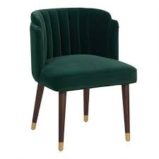 Emerald Green Velvet Channel Back Isadora Dining Chair World Market Velvet Dining Chairs Green Dining Chairs Dining Chair Set