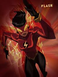 Superheroes In Full Color Kid Flash Spiderman Art Ride The Lightning