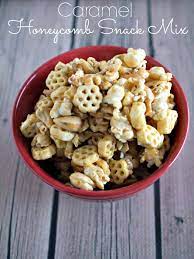 Caramel Honeycomb Snack Mix Upstate Ramblings Snack Mix Honey Snacks Snack Mix Recipes