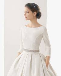 A Simple Audrey Hepburn Style Wedding Dress Wedding Dress Long Sleeve Wedding Dress Train Wedding Dress Necklines