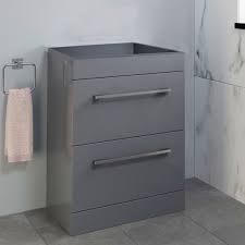 The 4 drawers on the side are deep and the full depth of the vanity. 600mm Bathroom Vanity Unit Only Drawer Storage Cabinet Furniture Grey Gloss Ebay