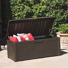 Kreher Stabile Bankbox Kissenbox Gartenbox Mit 550 Liter Nutzvolumen Und Abschliessbarem Deckel Garden Storage Garden Storage Bench Large Garden Storage Box