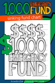 1 000 Emergency Fund Chart Sinking Funds Finance Blog