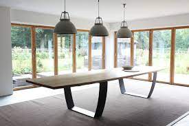 Walnut, resin & steel arches. Bespoke Oak Steel Dining Table Contemporary Dining Room Wiltshire By Design By Timber Houzz