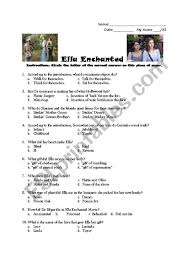 Fsharetv provides a feature to display and translate words in the subtitle you can activate this feature by. English Worksheets Ella Enchanted Workshhet