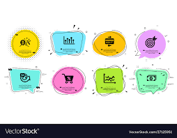 Special Offer Target And Growth Chart Icons Set
