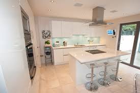 white gloss kitchen island