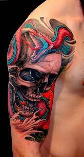 top 30 skull and snake tattoo design ideas february 2021 tatuajes de calavera tipo manga tatuajes chiquitos tatuajes en la mano para hombres
