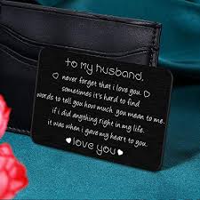 This is a total splurge item that tells him how much you appreciate him. Wallet Card Insert For Husband Boyfriend Anniversary Birthday Gifts For Men From Wife Girlfriend Deployment Wedding Engagement Gifts Hubby Him Fiance Groom Valentine Christmas Fathers Day I Love You Pricepulse